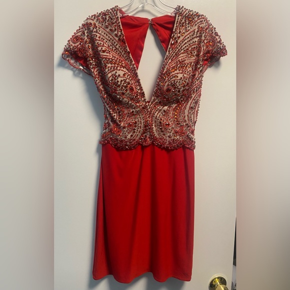 sherri hill red short homecoming dress Short Sequin Orange Homecoming Dresses Tight Cocktail Dress – MyChicDress
